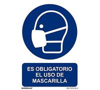 Normaluz RD26626 - Señal Adhesiva Es Obligatorio El Uso de Mascarilla Adhesivo de Vinilo 10x15 cm