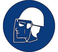 Normaluz RD28608 - Señal Adhesiva 10 Unidades Uso Obligatorio De Pantalla Protectora Adhesivo de Vinilo 9 cm Diametro