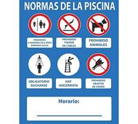 Normaluz RD2A068 - Cartel Normas De Piscina Con Socorrista PVC Glasspack 0,4mm 50x40 cm