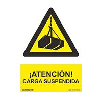 Normaluz RD30005 - Señal ¡Atención! Carga Suspendida PVC Glasspack 0,7 mm 21x30 cm