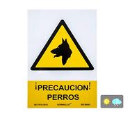 Normaluz RD30043 - Señal ¡Precaución! Perros PVC Glasspack 0,7 mm 21x30 cm