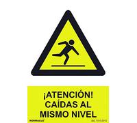 Normaluz RD30077 - Señal ¡Atención! Caídas A Mismo Niveles PVC Glasspack 0,7 mm 21x30 cm con CTE, RIPCI