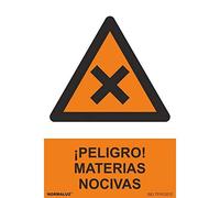 Normaluz RD30640 - Señal Adhesiva ¡Peligro! Materias Nocivas Adhesivo de Vinilo 20x30 cm con CTE, RIPCI