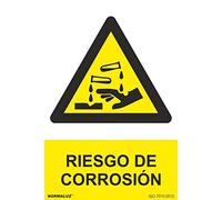Normaluz RD30903 - Señal Riesgo De Corrosión Aluminio 0,5 mm 21x30 cm con CTE, RIPCI