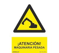 Normaluz RD30925 - Señal ¡Atención! Maquinaria Pesada Aluminio 0,5 mm 21x30 cm con CTE, RIPCI