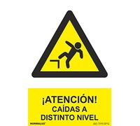 Normaluz, RD31015 Carteles Pvc Caida a Distinto Nivel, Amarillo, 0.7 mm, 40X30 cm
