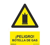 Normaluz RD31031 - Señal ¡Peligro! Botella De Gas PVC Glasspack 0,7 mm 30x40 cm con CTE, RIPCI