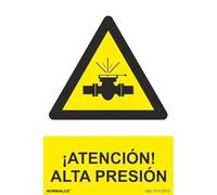 Normaluz RD31039 - Señal ¡Atención! Alta Presión PVC Glasspack 0,7 mm 30x40 cm con CTE, RIPCI