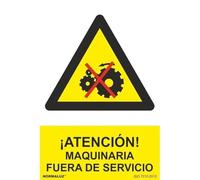 Normaluz RD31067 - Señal ¡Atención! Maquinaria Fuera De Servicio PVC Glasspack 0,7 mm 30x40 cm con CTE, RIPCI