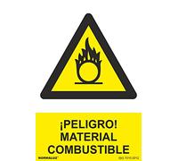 Normaluz RD31072 - Señal ¡Peligro! Material Combustible PVC Glasspack 0,7 mm 30x40 cm con CTE, RIPCI