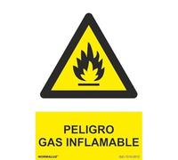 Normaluz RD31921 - Señal Peligro Gas Inflamable Aluminio 0,5 mm 30x40 cm con CTE, RIPCI