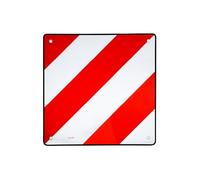 Normaluz - Placa V20 Señal de Peligro Mercancía Sobresaliente | Material Reflectante | Indicado para Transporte | Señalización Día y Noche | Rojo/Blanco, 50x50 cm, Metal
