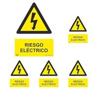 Normaluz RD35607 - Señal Adhesiva Riesgo Eléctrico Adhesivo de Vinilo 15 x 20 cm, Amarillo (Paquete de 5)