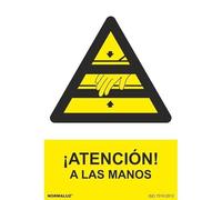 Normaluz RD35611 - Señal Adhesiva ¡Atención! A Las Manos Adhesivo de Vinilo 15x20 cm con CTE, RIPCI