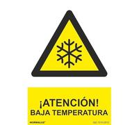 Normaluz RD35616 - Señal Adhesiva ¡Atención! Baja Temperatura Adhesivo de Vinilo 15x20 cm con CTE, RIPCI