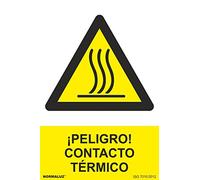 Normaluz RD35673 - Señal Adhesiva ¡Peligro! Contacto Térmico Adhesivo de Vinilo 15x20 cm