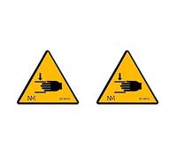 Normaluz RD38610 - Señal Adhesiva 10 Unidades ¡Peligro Atrapamiento Adhesivo de Vinilo 9 cm de lado, Amarillo (Paquete de 2)