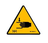 Normaluz RD38610 - Señal Adhesiva 10 Unidades ¡Peligro Atrapamiento Adhesivo de Vinilo 9 cm de lado, Amarillo