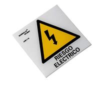 Normaluz RD39607 - Señal Adhesiva 10 Unidades Riesgo Eléctrico Rayo Adhesivo de Vinilo, Amarillo, 5x5 cm
