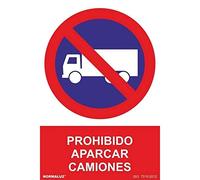 Normaluz RD40054 - Señal Prohibido Aparcar Camiones PVC Glasspack 0,7 mm 21x30 cm con CTE, RIPCI