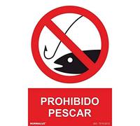 Normaluz RD40667 - Señal Adhesiva Prohibido Pescar Adhesivo de Vinilo 20x30 cm con CTE, RIPCI
