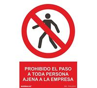 Normaluz RD41019 - Cartela PVC Prohibido El Paso