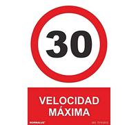 Normaluz RD41073 - Señal Velocidad Máxima 30 PVC Glasspack 0,7 mm 30x40 cm con CTE, RIPCI