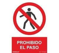Normaluz RD45602 - Señal Adhesiva Prohibido El Paso Adhesivo de Vinilo 15x20 cm con CTE, RIPCI