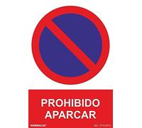 Normaluz RD45640 - Señal Adhesiva Prohibido Aparcar Adhesivo de Vinilo 15x20 cm con CTE, RIPCI