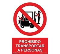Normaluz RD46630 - Señal Adhesiva Prohibido Transportar A Personas Adhesivo de Vinilo 10x15 cm con CTE, RIPCI