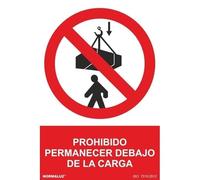 Normaluz RD46645 - Señal Adhesiva Prohibido Permanecer Debajo De La Carga Adhesivo de Vinilo 10x15 cm con CTE, RIPCI