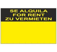 Normaluz RD51406 - Cartel Se Alquila For Rent Zu Vermieten PVC Glasspack 0,4 mm 45x70 cm con CTE, RIPCI
