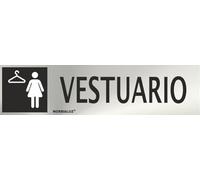 Normaluz RD707035 - Señal Adhesiva Rectangular Vestuario Femenino Acero inoxidable Adhesivo 0,8 mm 5x20 cm con CTE, RIPCI