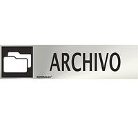 Normaluz RD707045 - Señal Adhesiva Rectangular Archivo Acero inoxidable Adhesivo 0,8 mm 5x20 cm