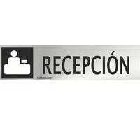Normaluz RD707085 - Señal Adhesiva Rectangular Recepción Acero inoxidable Adhesivo 0,8 mm 5x20 cm con CTE, RIPCI