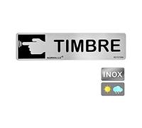 Normaluz RD707086 - Señal Adhesiva Rectangular Timbre Acero Inoxidable Adhesivo 0.8 mm 5 x 20 cm, Gris