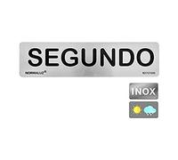Normaluz RD707098 - Señal Adhesiva Rectangular Segundo Acero inoxidable Adhesivo 0,8 mm 5x20 cm, Gris
