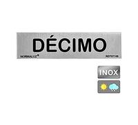 Normaluz RD707106 - Señal Adhesiva Rectangular Décimo Acero inoxidable Adhesivo 0,8 mm 5x20 cm, Gris