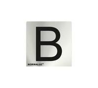 Normaluz RD717138 - Señal Adhesiva Cuadrada Letra B Acero inoxidable Adhesivo 0,8 mm 5X5 cm con CTE, RIPCI