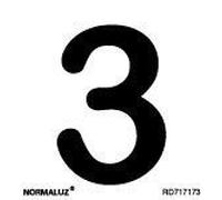 Normaluz RD717173 - Señal Adhesiva Cuadrada Número 3 Acero inoxidable Adhesivo 0,8 mm 5X5 cm