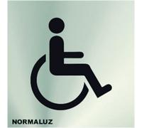 Normaluz RD727002 - Señal Adhesiva Cuadrada Minusválidos Acero inoxidable Adhesivo 0,8 mm 12x12 cm con CTE, RIPCI