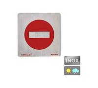 Normaluz RD727025 - Señal Adhesiva Cuadrada Prohibido Acero inoxidable Adhesivo 0.8 mm 12x12 cm, gris