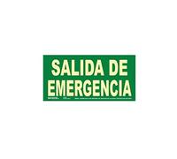 NORMALUZ - Señal Luminiscente Salida de Emergencia Homologada, Clase B PVC 0.7mm, Fácil Instalación, Resistente a Clima,15x30 cm, Verde Cloruro de Polivinilo