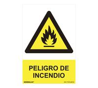 Normaluz seÑal peligro peligro de incendio (pvc 0.7mm) 30x40cm