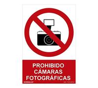 NORMALUZ SEÑAL PROHIBIDO PROHIBIDO CAMARAS FOTOGRAFICAS (PVC 0.7MM) 30X40CM