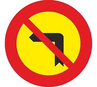 Normaluz V10019 - Señal Vial Redonda Giro A La Izquierda prohibido Metalica Termolacada 50 cm