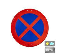 Normaluz V10022 - Señal Vial Redonda Parada Y Estacionamiento Prohibido Metalica Termolacada 50 cm