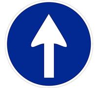 Normaluz V10031 - Señal Vial Redonda Sentido Obligatorio Metalica Termolacada 50 cm