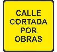 Normaluz V10036 - Señal Vial Cuadrada Calle Cortada Por Obras Metalica Termolacada 51 cm