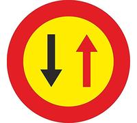 Normaluz V11016 - Señal Vial Redonda Prioridad Sentido Contrario Metalica Termolacada 50 cm